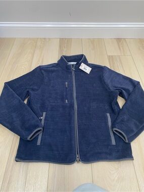 Peter Millar Men's Navy Blue Micro Shearling Fleece Jacket $228